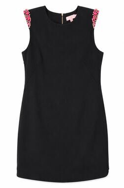 Ted Baker London Black Embellished Shoulder Sheath Dress Size 2